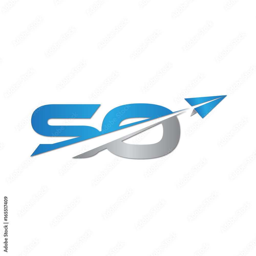 SO initial letter logo origami paper plane SO initial letter logo origami paper plane