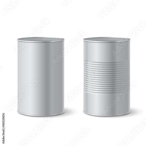 Metallic tin can. Vector illustration