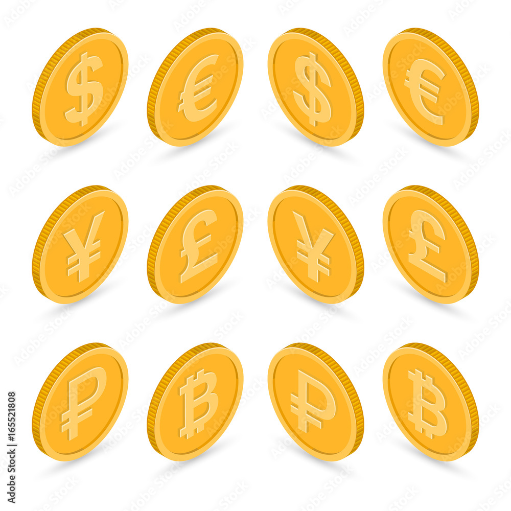 Set of icons coins