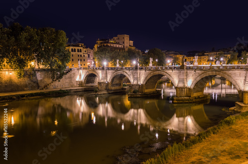 Bridge near Castle de Sant Angelo in Rome Italy