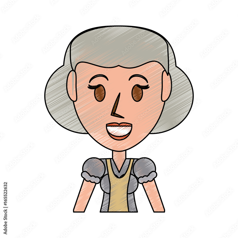 Fototapeta premium Retro old woman cartoon