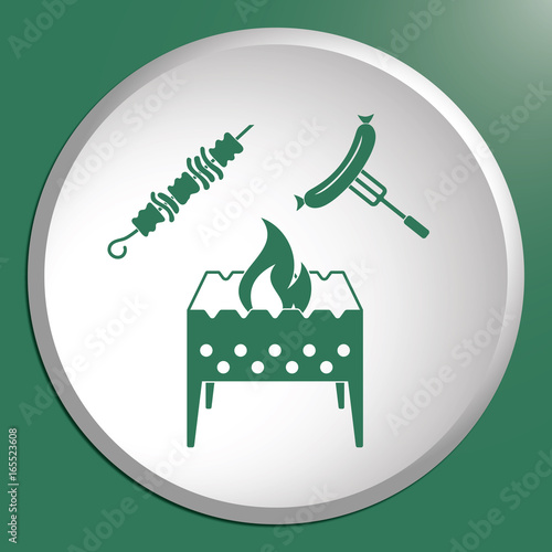 Brazier, kebab and sausage icon