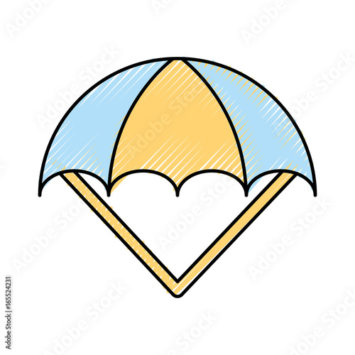 parachute open isolated icon vector illustration design