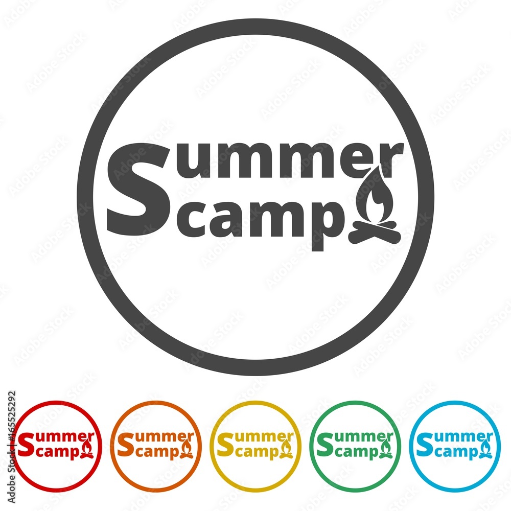 Summer camp icons set - Illustration Summer camp icons set - Illustration