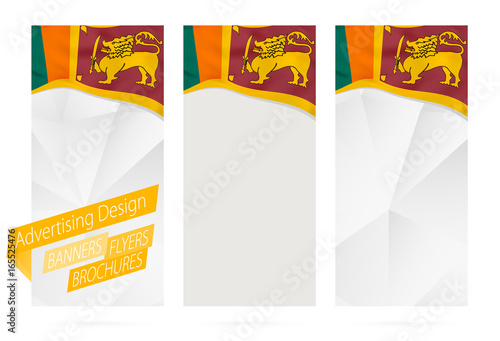 Design of banners, flyers, brochures with flag of Sri Lanka.