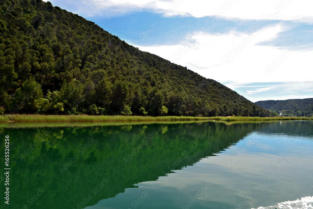 Nature green river landscape in Croatia