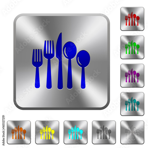 Cutlery rounded square steel buttons