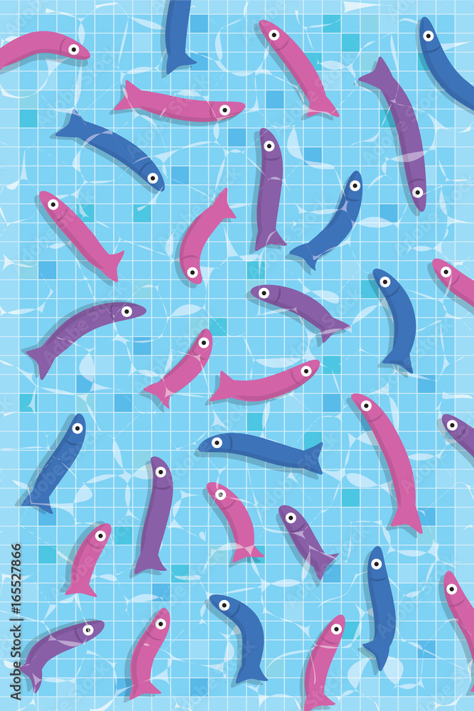 Many small fishes swimming in pool with clear water. Aquarium Many small fishes swimming in pool with clear water. Aquarium