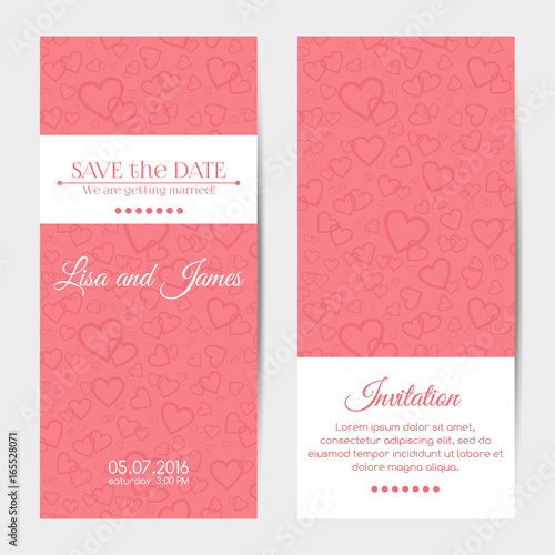 Vertical wedding invitation cards template