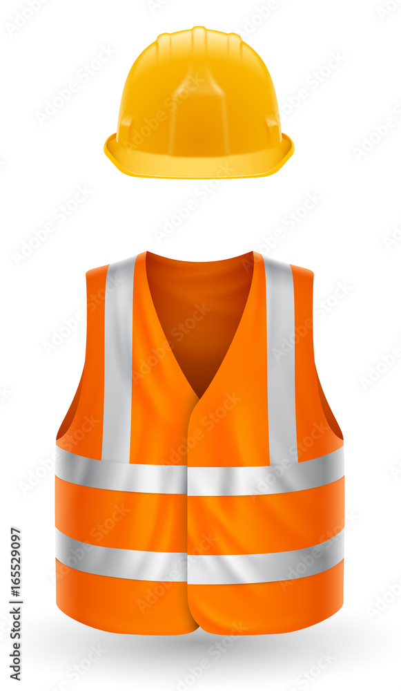 Gilet de securite et casque de chantier vectoriels 1 vector de Stock Adobe Stock