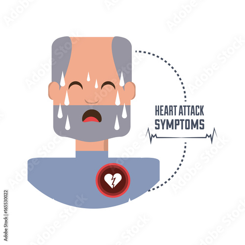man with heart atack symptoms and condition