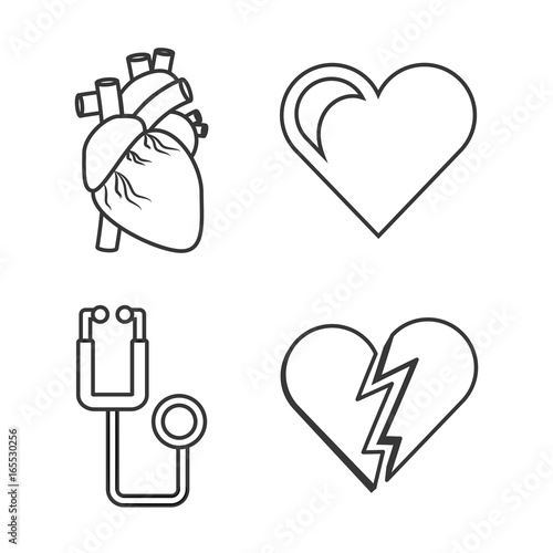set heart conditions and stethoscope tool