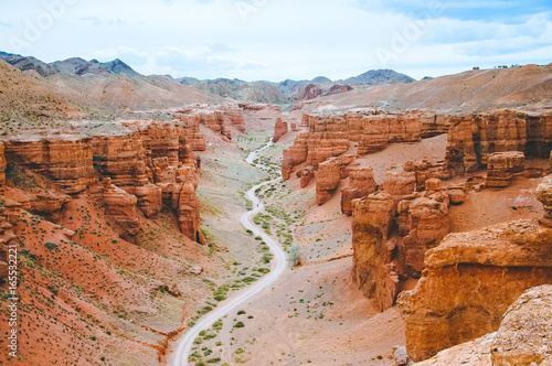Picturesque view to the Charyn canyon- National natural park in Almaty region photo