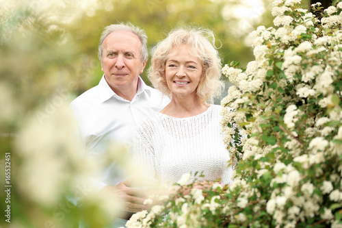 Happy senior couple near bl...