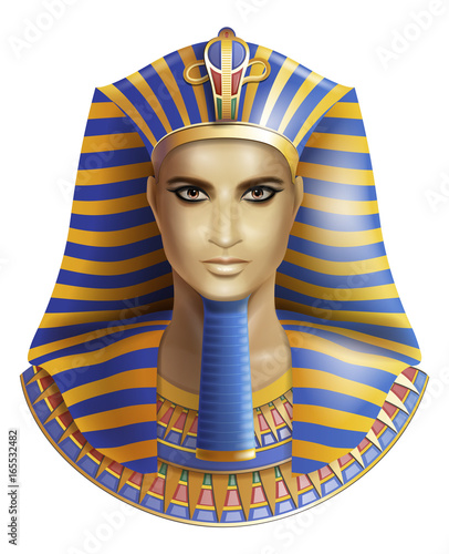 Photo Egyptian pharaoh Tutankhamen isolated on white background.