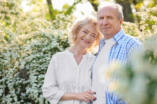 Happy senior couple near bl...