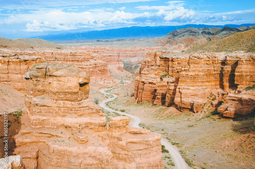 Picturesque view to the Charyn canyon- National natural park in Almaty region