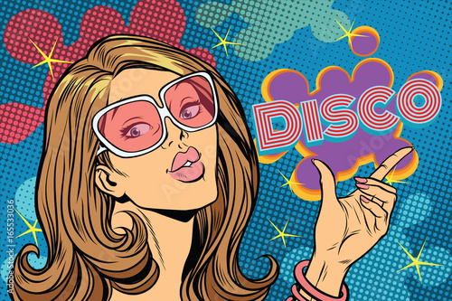 Beautiful woman disco, pop art style