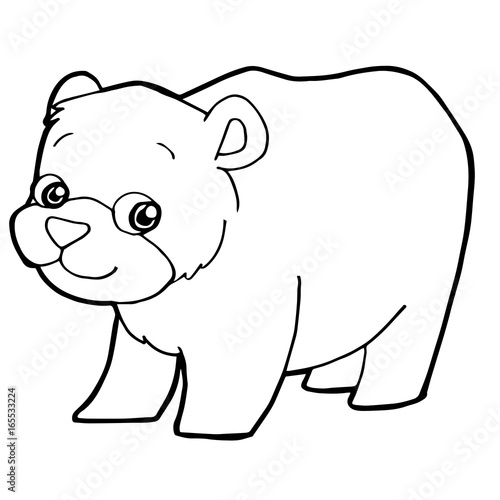 cartoon cute bear coloring page vector illustration  