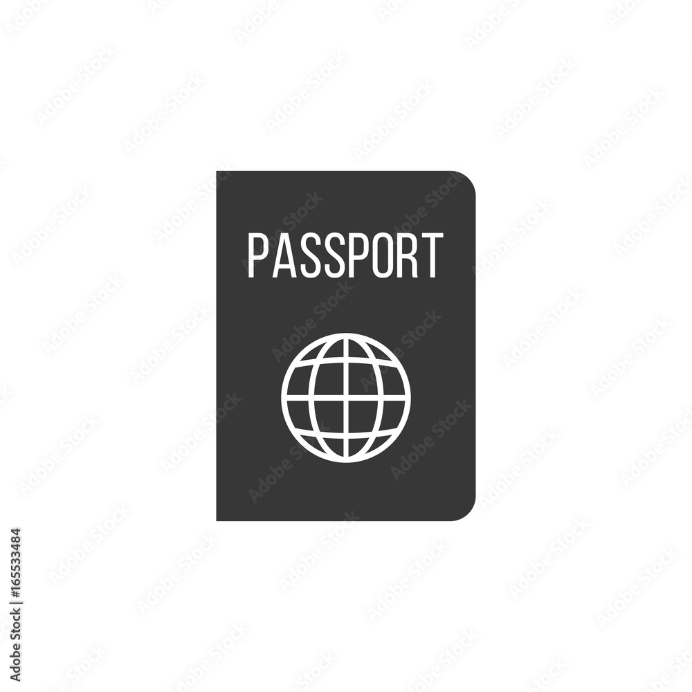 Passport icon silhouette design Passport icon silhouette design