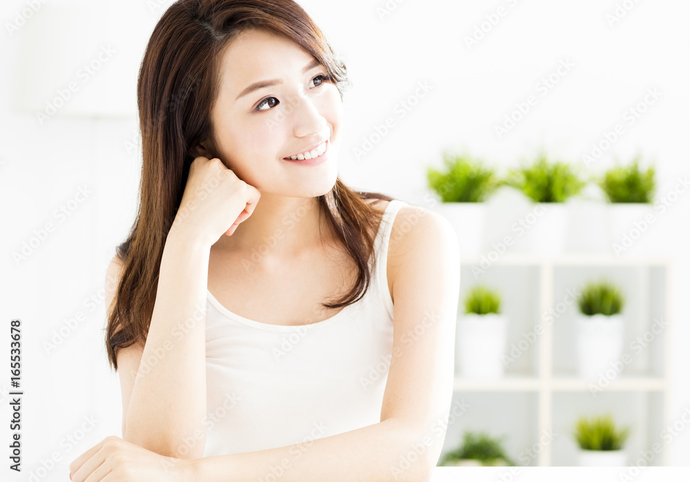 closeup smiling young woman face closeup smiling young woman face
