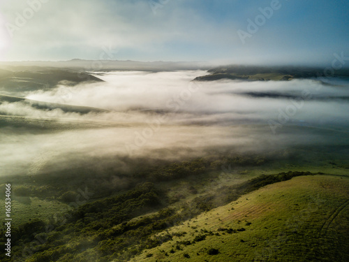 Aerial view of the morning valley