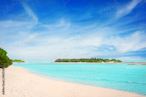 View of beautiful beach at tropical resort