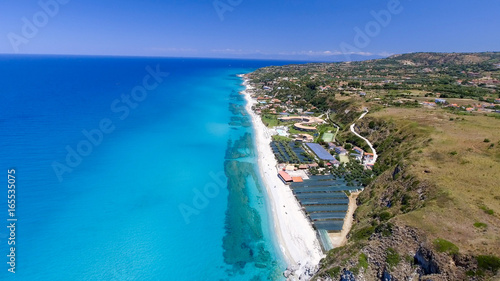 Amazing aerial view of Calabria coastline, Italy photo