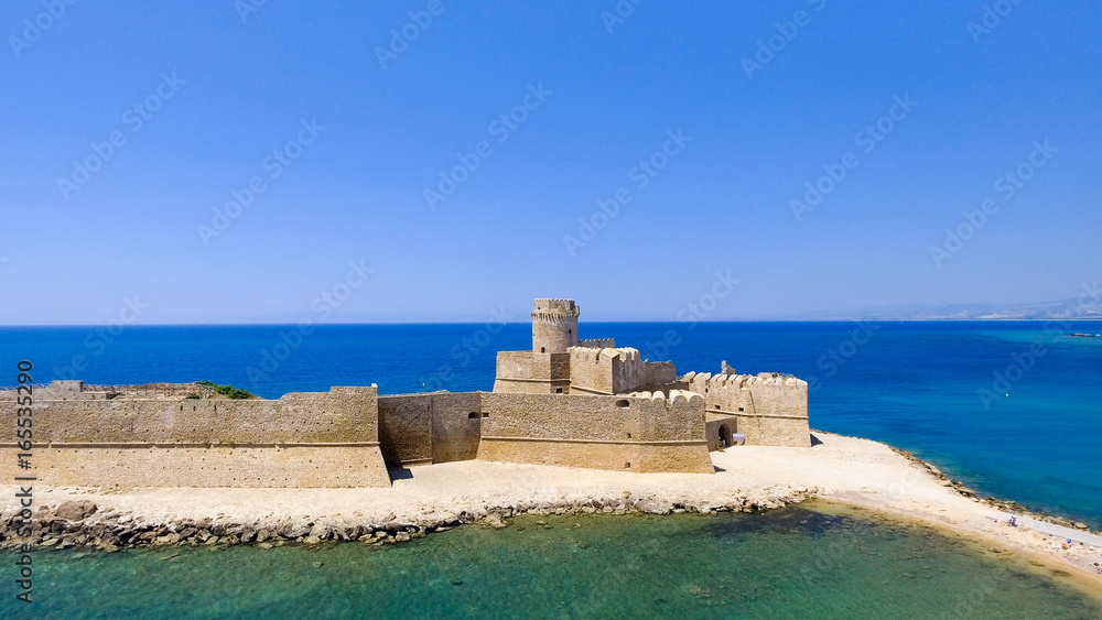 Aerial view of Fortezza Aragonese, Calabria, Italy