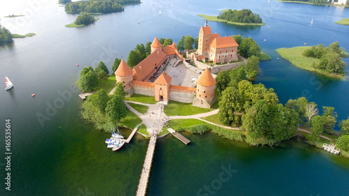 Aerial view of Trakai Castle, Lithuania