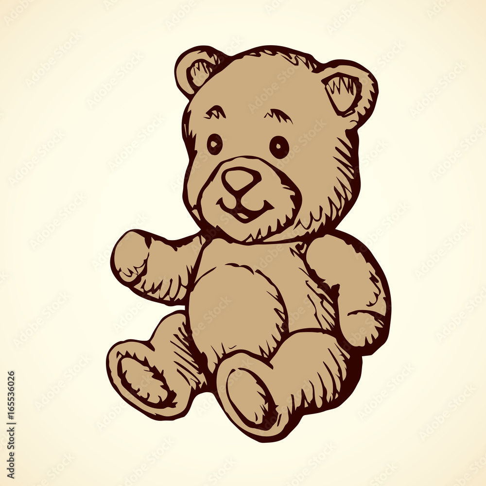 Obraz premium Toy Bear. Vector drawing