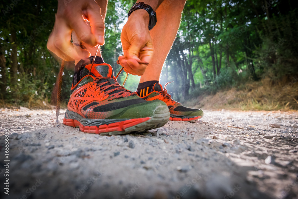 Primo piano su scarpe da corsa Stock Photo | Adobe Stock