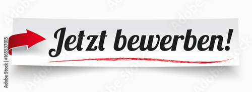 Papierzettel Jetzt Bewerben!