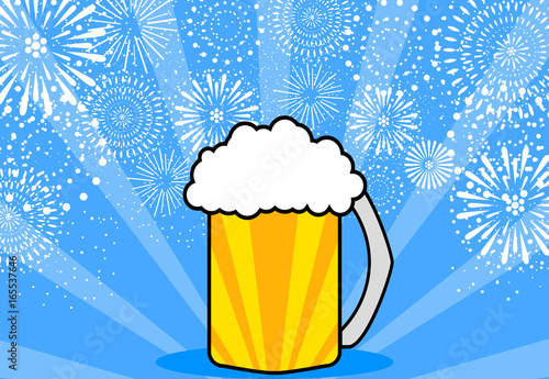 ビール　花火