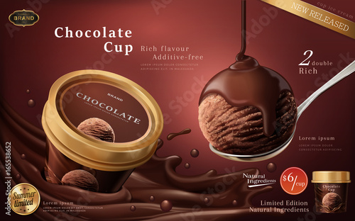 Chocolate ice cream cup ads