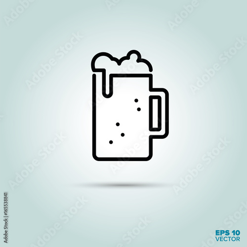 beer glass line icon