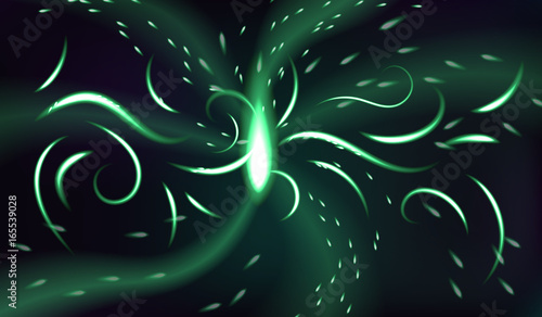 Light of magic portal. Abstract dark glowing background
