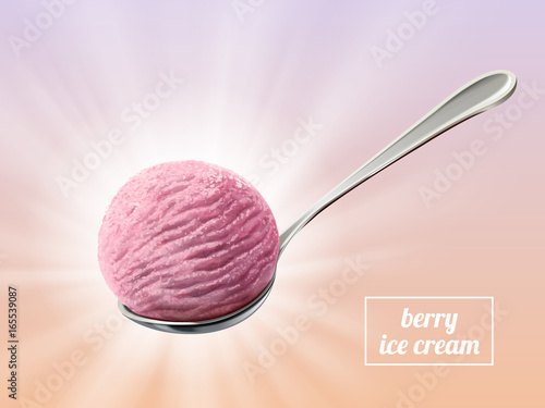 Scoop of berry ice cream