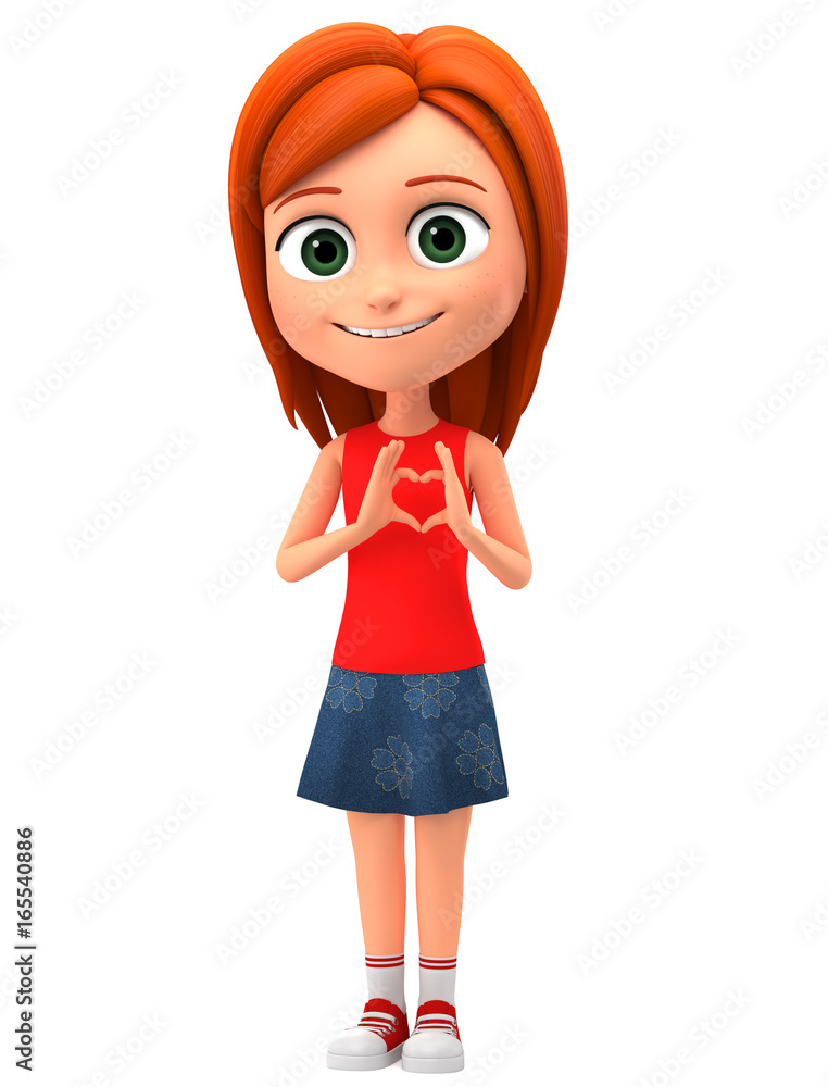 3d render illustration. Girl gives the heart. 3d render illustration. Girl gives the heart.