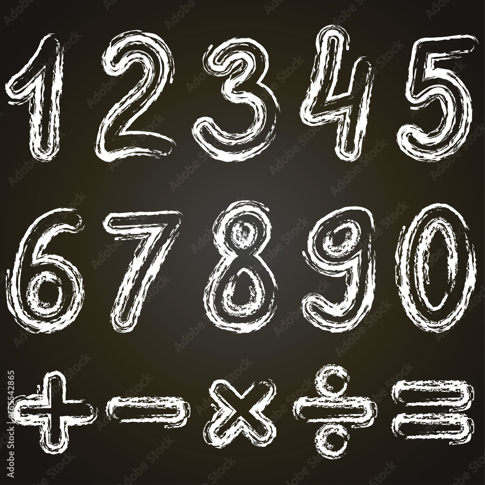 numbers from zero to nine and math symbols Stock Vector | Adobe Stock