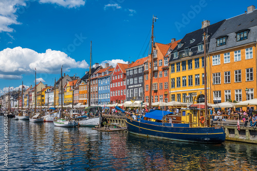 Canvas Print Nyhavn district is one of the most famous landmarks in Copenhagen, Denmark