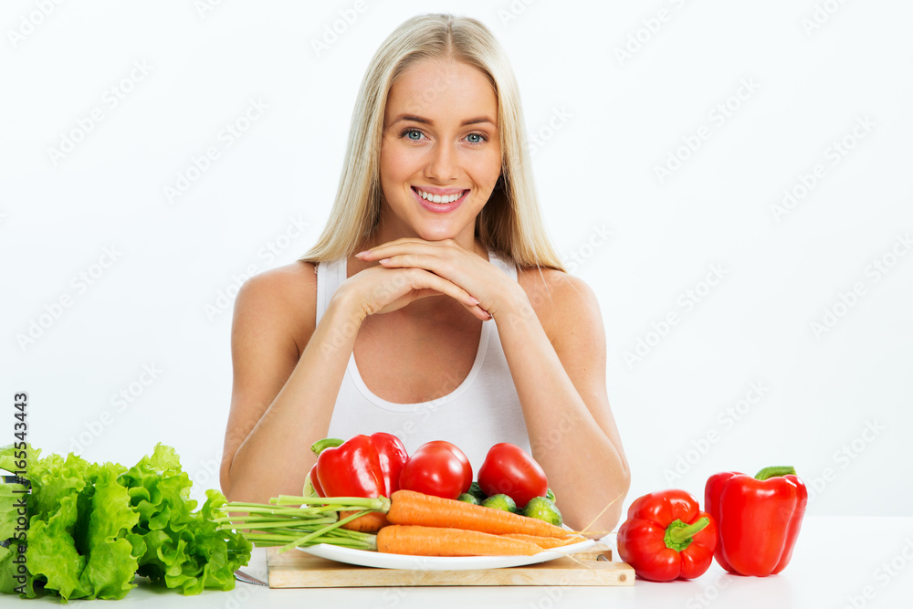 Woman with vegetables Woman with vegetables