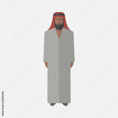 arabic man, flat icon.