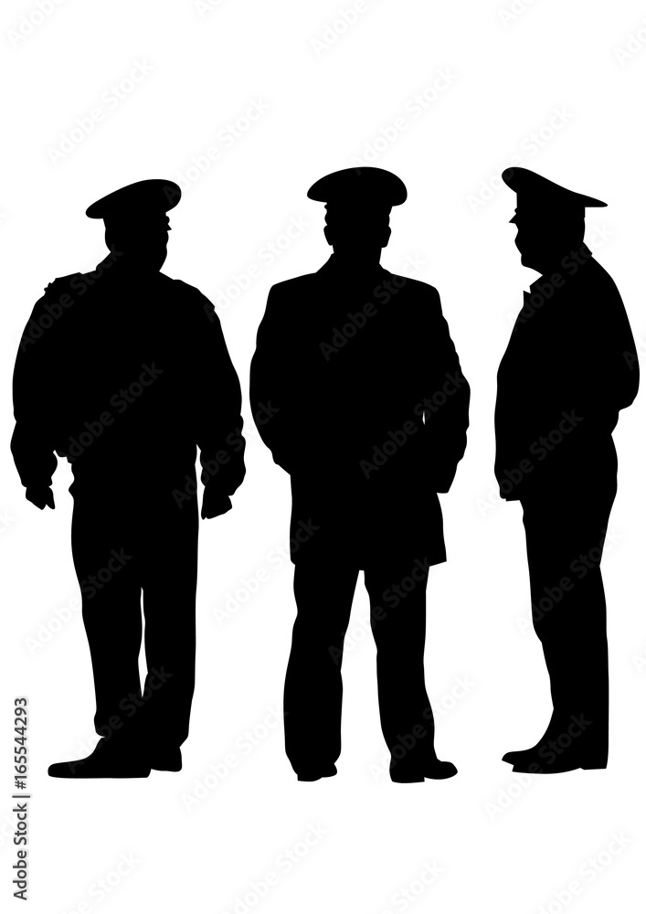 People of special police force on white background People of special police force on white background