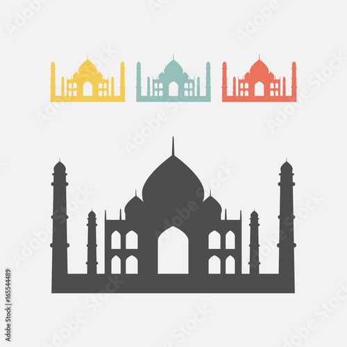 Taj Mahal silhouette icon.