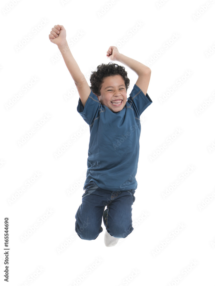 Happy Boy Jumping in The Air Happy Boy Jumping in The Air