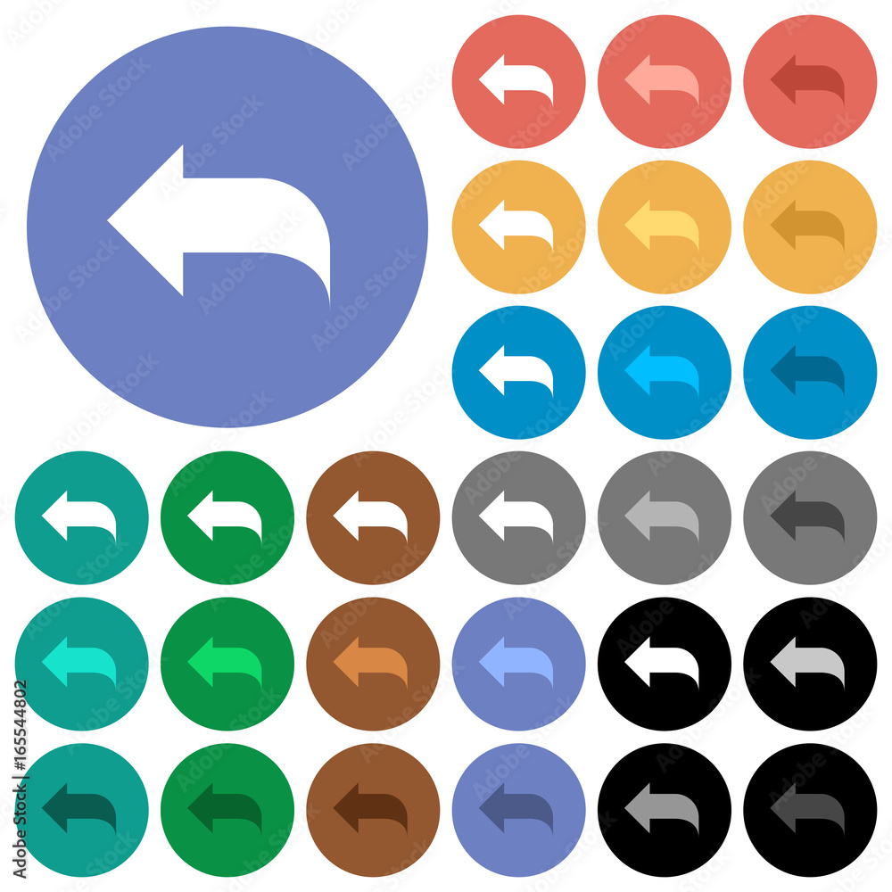 Reply to mail round flat multi colored icons Reply to mail round flat multi colored icons