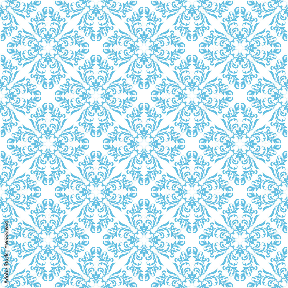 Seamless pattern. Ornate floral tracery on a white background. Ideal for textile print and wallpapers.
