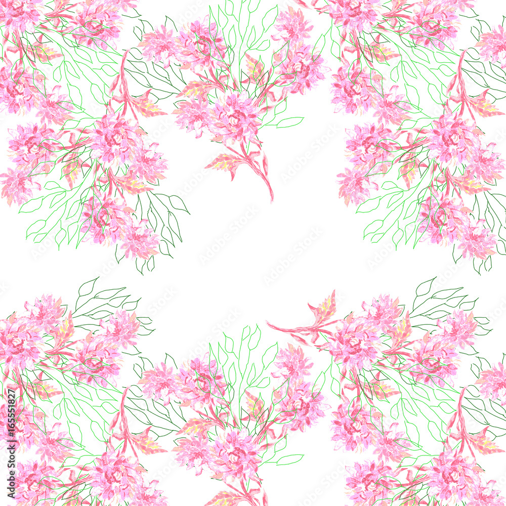 Watercolor flowers background
