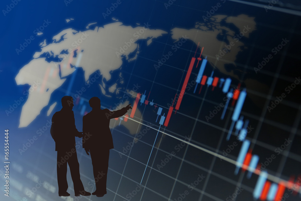 Financial graphs analysis and Businessman Financial graphs analysis and Businessman